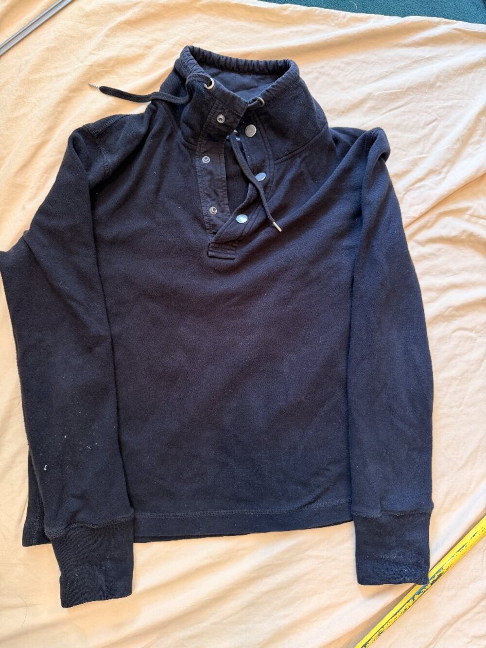 Club Monaco Navy Hooded Snap Pullover M